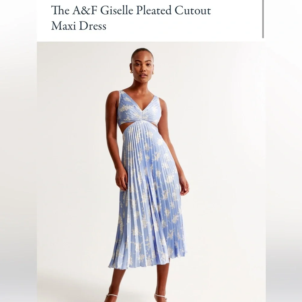 Abercrombie & Fitch Giselle Pleated Cutout Maxi Dress